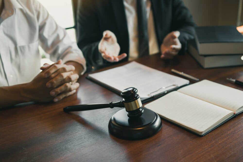 诉讼支持 LITIGATION SUPPORT 1 Lawyer explained to the client about the law that must be brought against the court case.